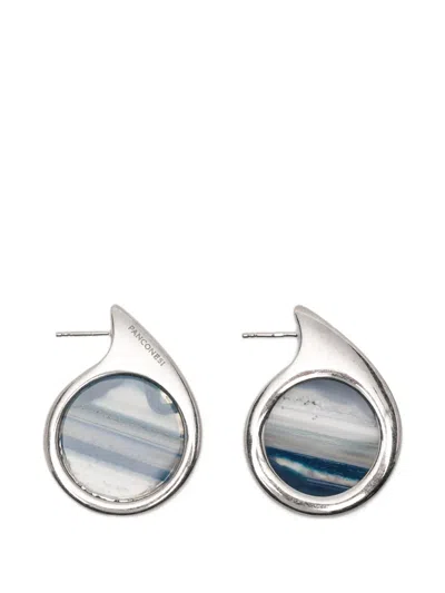 Panconesi Small Agate Earrings In Black