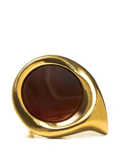 Panconesi Small Dusk Agate Ring In Gold