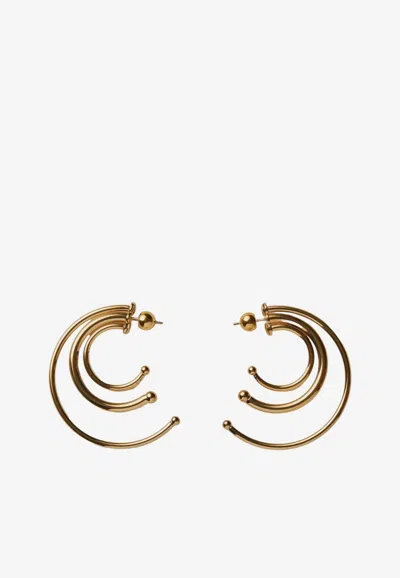 Panconesi Small Pierced Solar Hoop Earrings In Gold