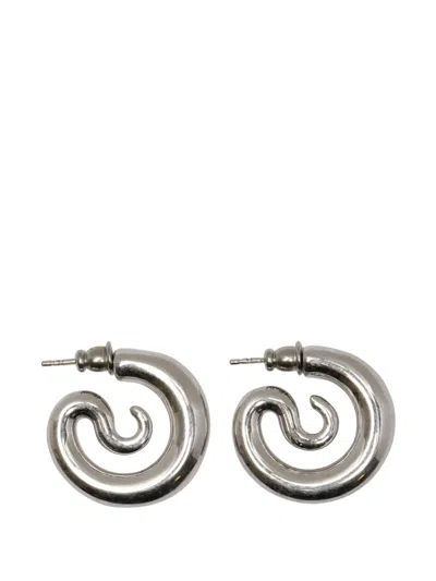 Panconesi Small Serpent Hoops Earrings In Silver