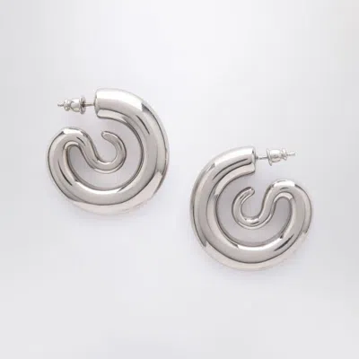 Panconesi Small Silver Serpent Hoops Earrings