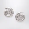 Panconesi Small Silver Serpent Hoops Earrings In Silver