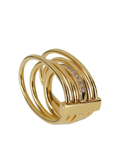 Panconesi "solar Crystal" Ring Accessories In Gray