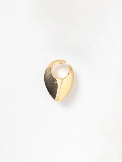 Panconesi Spada Teardrop-shaped Metal Ear Cuff With Engraved Logo In Gold