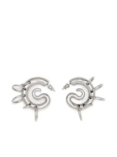 Panconesi Spiral-ring Earrings In Silver