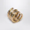 Panconesi Spiral Ring In Gold And Silver Tone In Brown