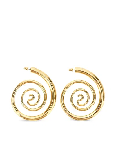 Panconesi Spiral Serpent Hoops Earrings In Gold