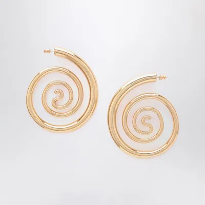 Panconesi Spiral Serpent Hoops Gold Earrings In Metallic