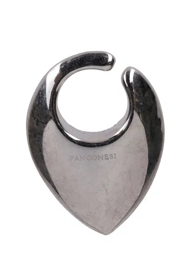 Panconesi Teardrop-shaped Silver Ear Cuff
