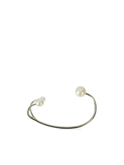Panconesi Three Point Pearl Ear Cuff In Silver