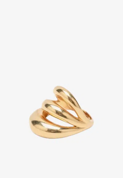 Panconesi Triptych Blow Up Gold-plated Ring