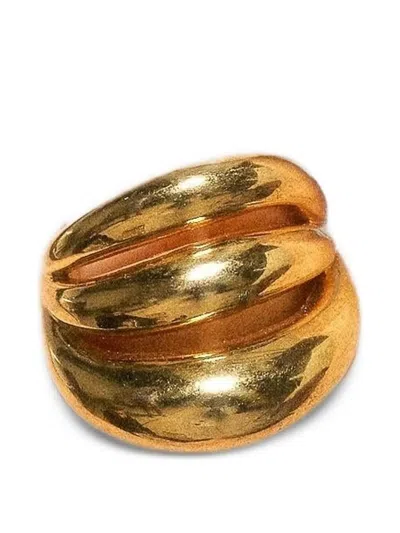 Panconesi Triptych Blow Up Ring In Gold