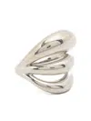 Panconesi Triptych Blow Up Ring In Silver