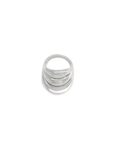 Panconesi Triptych Blow Up Ring In Silver