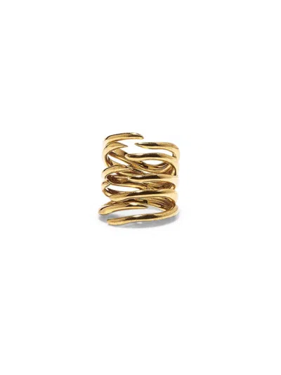 Panconesi Twisted Gold-tone Ritorto Ring With Sculptural Design