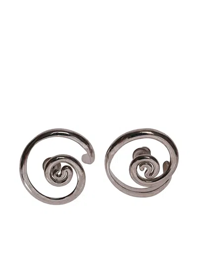 Panconesi Vortice Huggies Earrings In Gray