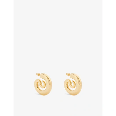 Panconesi Womens Gold Serpent Rhodium-plated Copper Hoop Earrings