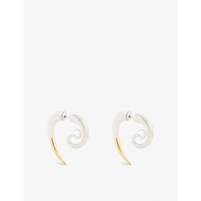 Panconesi Spina Serpent 18ct Yellow-gold Brass-plated Earrings In Silver/gold