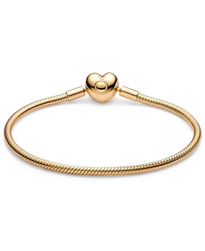 Pandora 14k Gold Or 14k Rose-gold-plated Barrel Clasp Snake Chain Bracelet