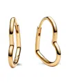 Pandora 14k Gold-plated Asymmetrical Heart Hoop Earrings In Gold