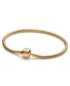 Pandora 14k Gold-plated Barrel Clasp Snake Chain Bracelet In Gold