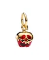 Pandora 14k Gold-plated Disney Villains Evil Queen Apple Dangle Charm In Gold