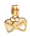 Pandora 14k Gold-plated Double Heart Split Dangle Charm In Gold