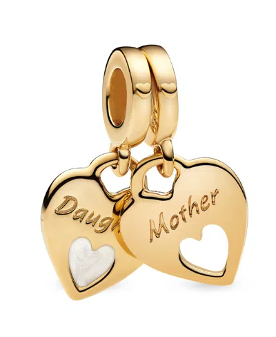 Pandora 14k Gold-plated Double Heart Split Dangle Charm