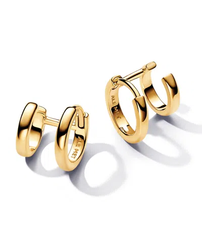 Pandora 14k Gold-plated Double Huggie Hoop Earrings In No Color