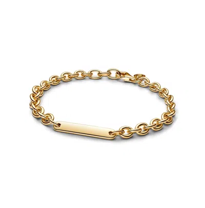 Pandora 14k Gold Plated Engravable Bar Link Bracelet