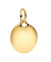 Pandora 14k Gold-plated Engravable Round Tag Dangle Charm In Gold