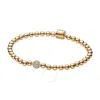 Pandora Cubic Zirconia 14k Gold-plated Beads Pave Bracelet In Gold Tone