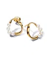 Pandora 14k Gold-plated Shaped Circle Treated Freshwater Cultured Pearls Stud Earrings In No Color