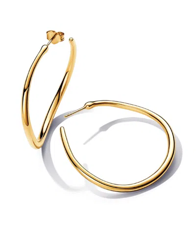 Pandora 14k Gold-plated Shaped Open 42 Mm Hoop Earrings