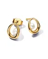 Pandora 14k Gold-plated Shaped Oval Treated Freshwater Cultured Pearl Stud In No Color