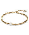 Pandora 14k Gold-plated Timeless Treated Freshwater Cultured Pearl Beads Bracelet In Gold
