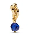 Pandora 14k Gold-plated Turquoise Blue Eternity Circle Dangle Charm In Blue