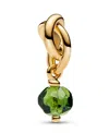 Pandora 14k Gold-plated Turquoise Blue Eternity Circle Dangle Charm In Spring Green