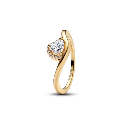Pandora 14k Gold Plated Wavy Heart Ring