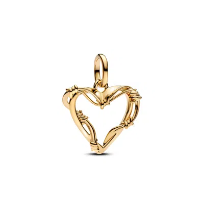 Pandora 14k Gold Plated Wire Heart Dangle Charms