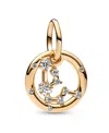 Pandora 14k Gold-plated Zodiac Dangle Charm In Aquarius