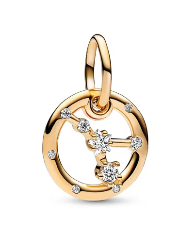 Pandora 14k Gold-plated Zodiac Dangle Charm In Virgo