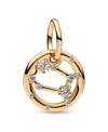 Pandora 14k Gold-plated Zodiac Dangle Charm In Gemini