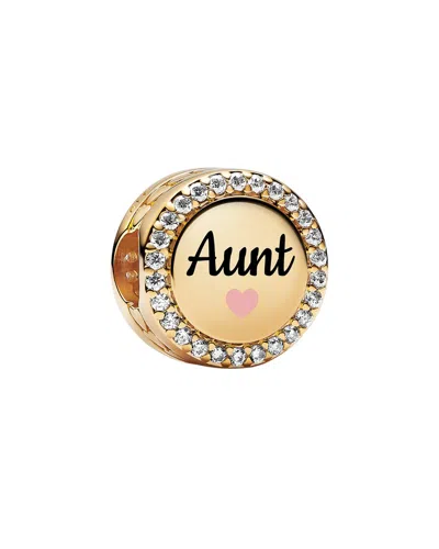 Pandora 14k Plated Cz Charm In Gold