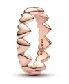 Pandora 14k Rose Gold-plated Row Of Hearts Ring In No Color