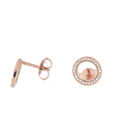 Pandora 14k Rose Gold-plated Sparkling Circle Stud Earrings