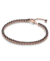 Pandora 14k Rose Gold-plated Timeless Black Sparkling Tennis Bracelet In Rose Gold