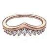 Pandora 14k Rose Gold-plated Timeless Wish Pave Ring In Pink/rose Gold Tone/gold Tone