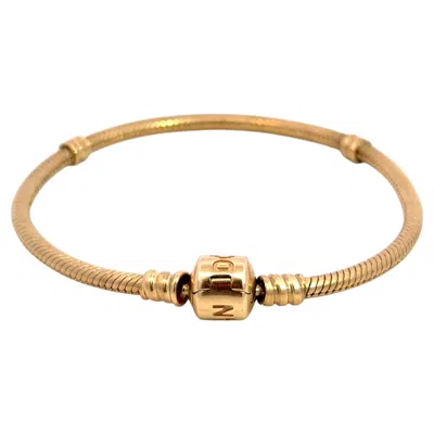 Pre-owned Pandora 14k Yellow Gold Charm Bracelet