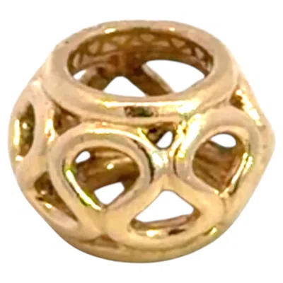 Pre-owned Pandora 14k Yellow Gold Cutout Design Charm Bead